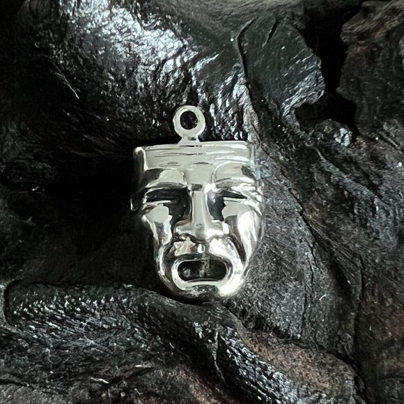 Vintage Sterling Silver Charm Theater Mask Drama Club Performance Arts Thespian - Picture 1 of 8